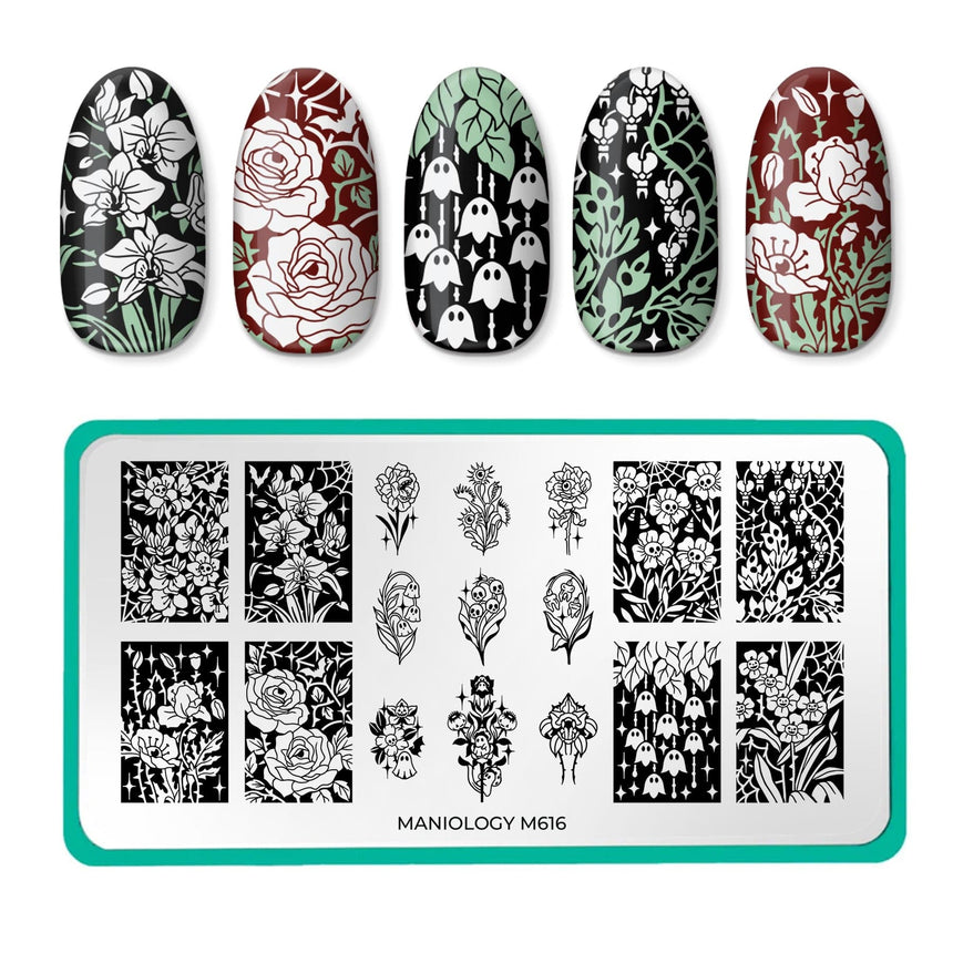 Darkness Blooms (M616) - Nail Stamping Plate