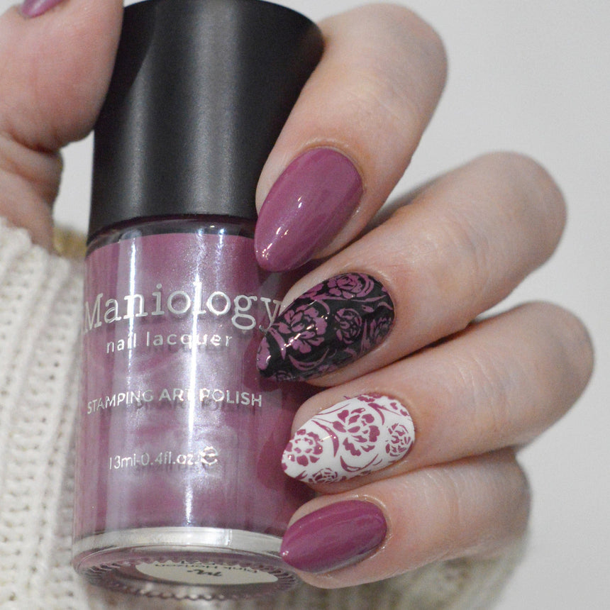 Pink Horizon (B571) - Dusty Mauve Pearl Cream Stamping Polish