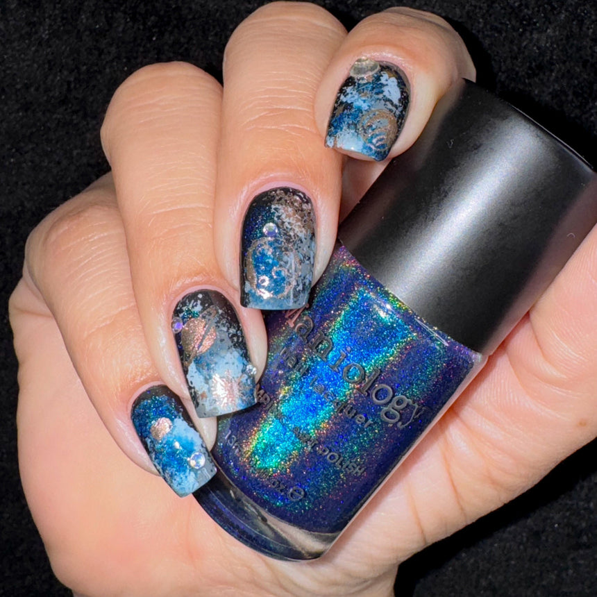 Deep Space (B505) - Holographic Navy Blue Stamping Polish
