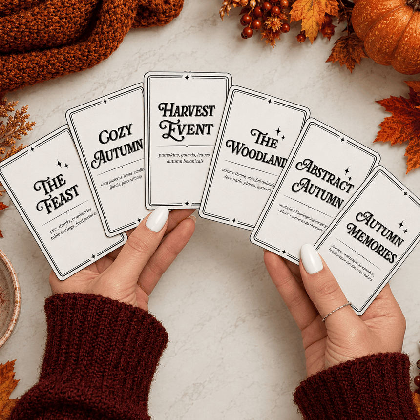 Digital Thanksgiving Nail Art Challenge Cards
