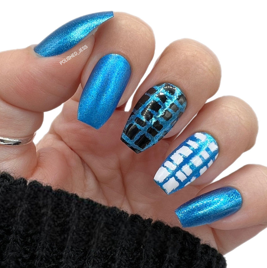 Double Bubble (B334) - Royal Blue Metallic Stamping Polish