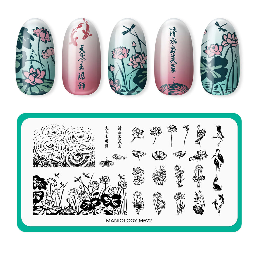 Dreaming Lotus (M672) - Nail Stamping Plate