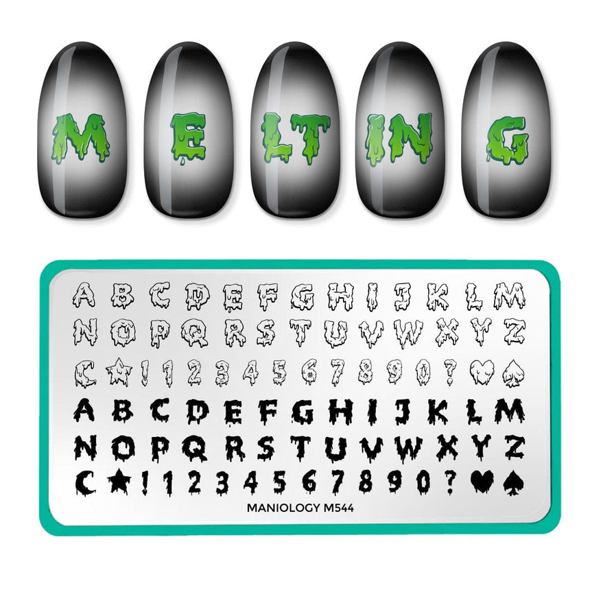 Drip Font (M544) - Nail Stamping Plate