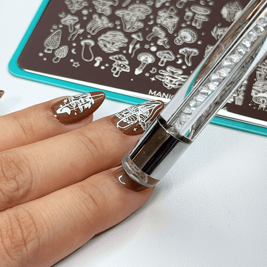 Dual-Ended Pencil Stamper/Clean-Up Brush with Replacement Silicone Stamper Head