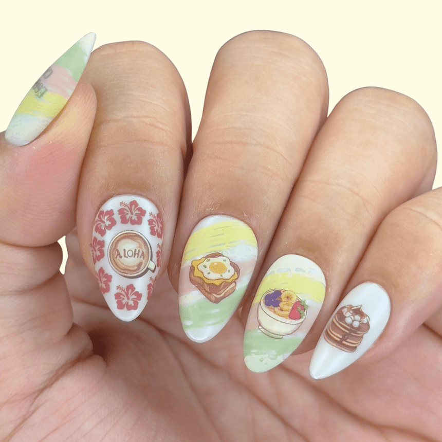 Egghead Cafe x Maniology - Morning Munchies Nail Art Sticker