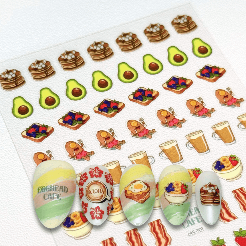 Egghead Cafe x Maniology - Morning Munchies Nail Art Sticker