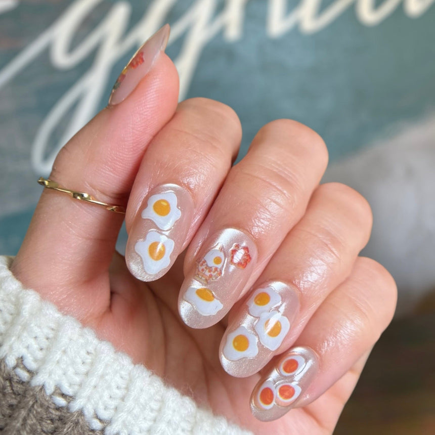 Egghead Cafe x Maniology - Sunny Side Up Nail Art Sticker