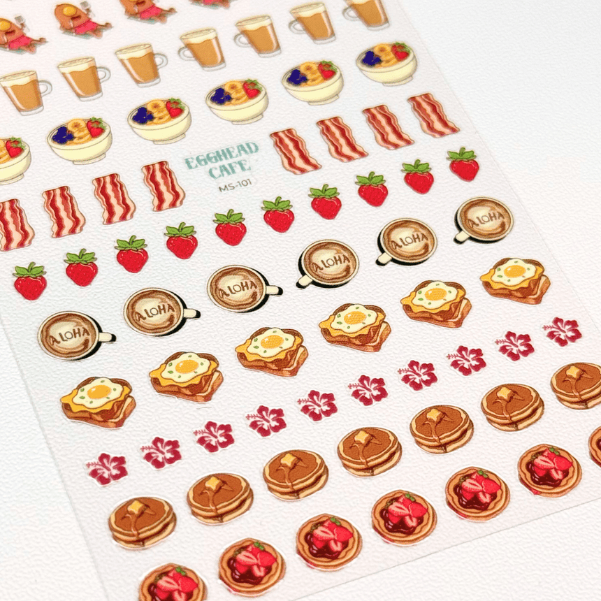 Egghead Cafe x Maniology - Morning Munchies Nail Art Sticker