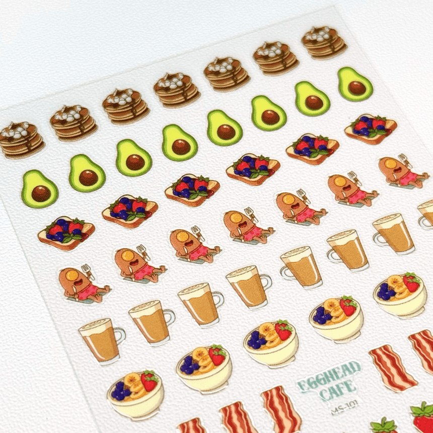 Egghead Cafe x Maniology - Morning Munchies Nail Art Sticker