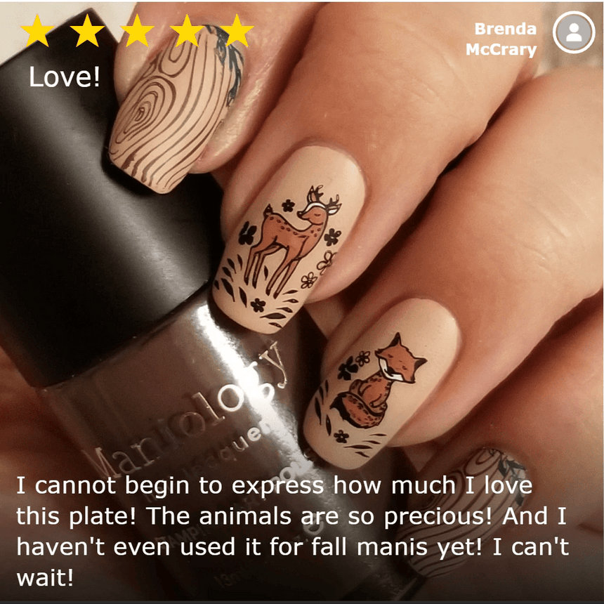 Fall Occasions: Friendly Forest (m022) - Nail Stamping Plate