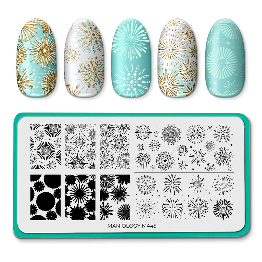 Fireworks Frenzy (M445) - Nail Stamping Plate