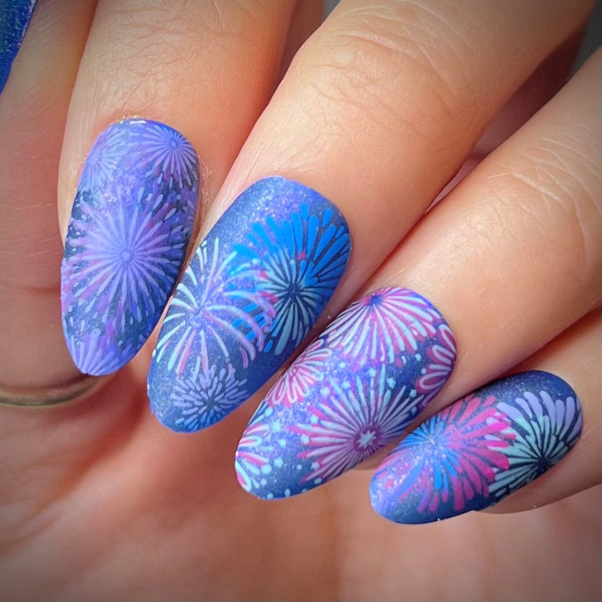Fireworks Frenzy (M445) - Nail Stamping Plate