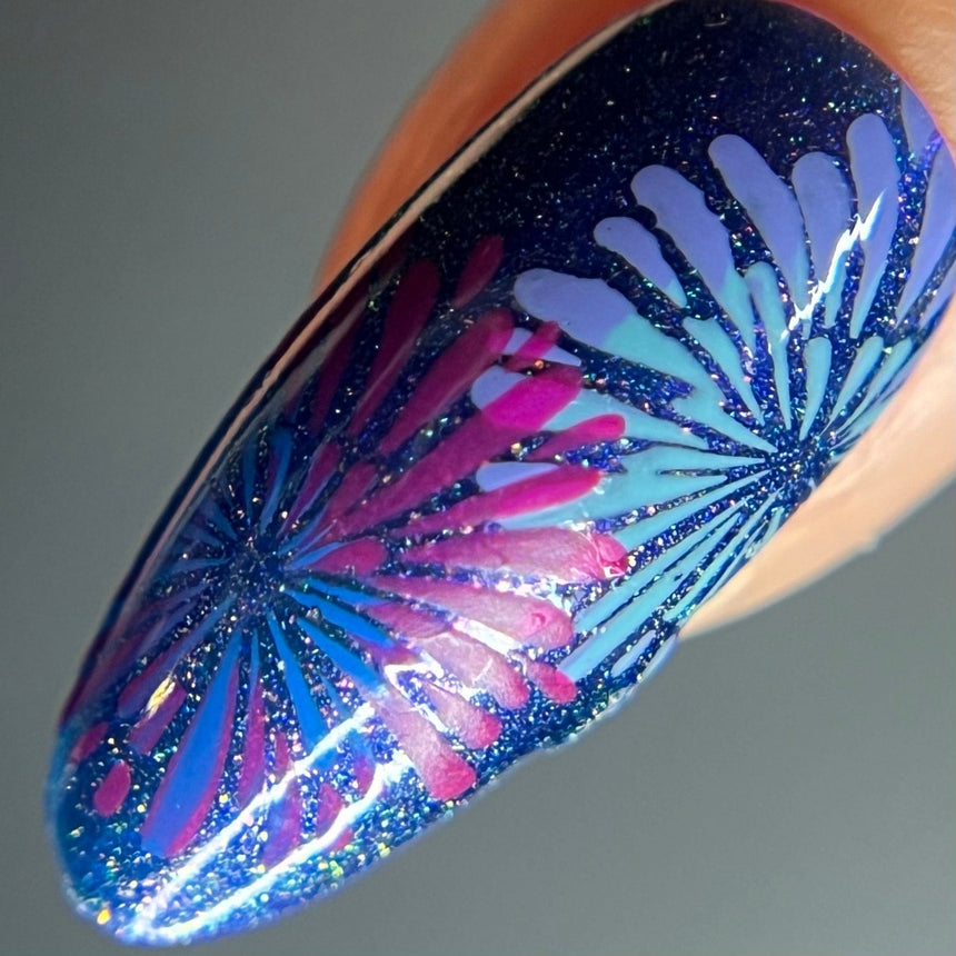 Fireworks Frenzy (M445) - Nail Stamping Plate