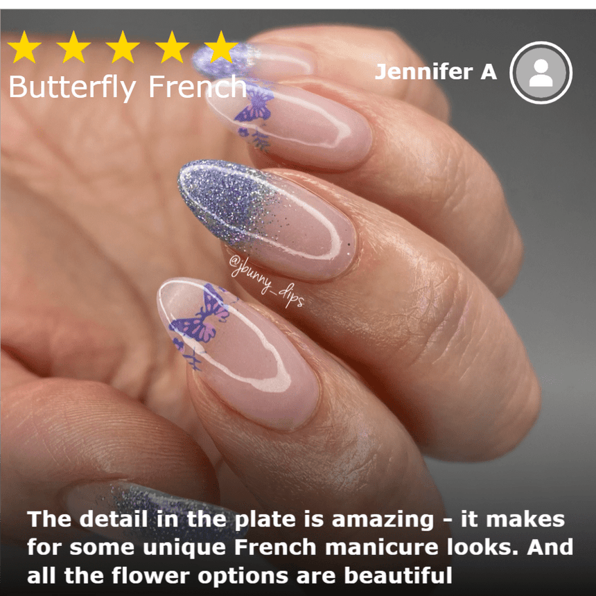 Floral French (M350) - Nail Stamping Plate