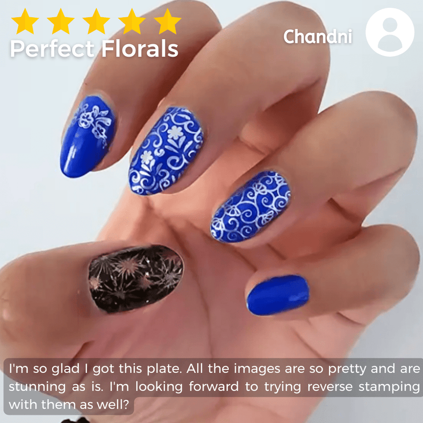 Floral Swirls (M472) - Nail Stamping Plate