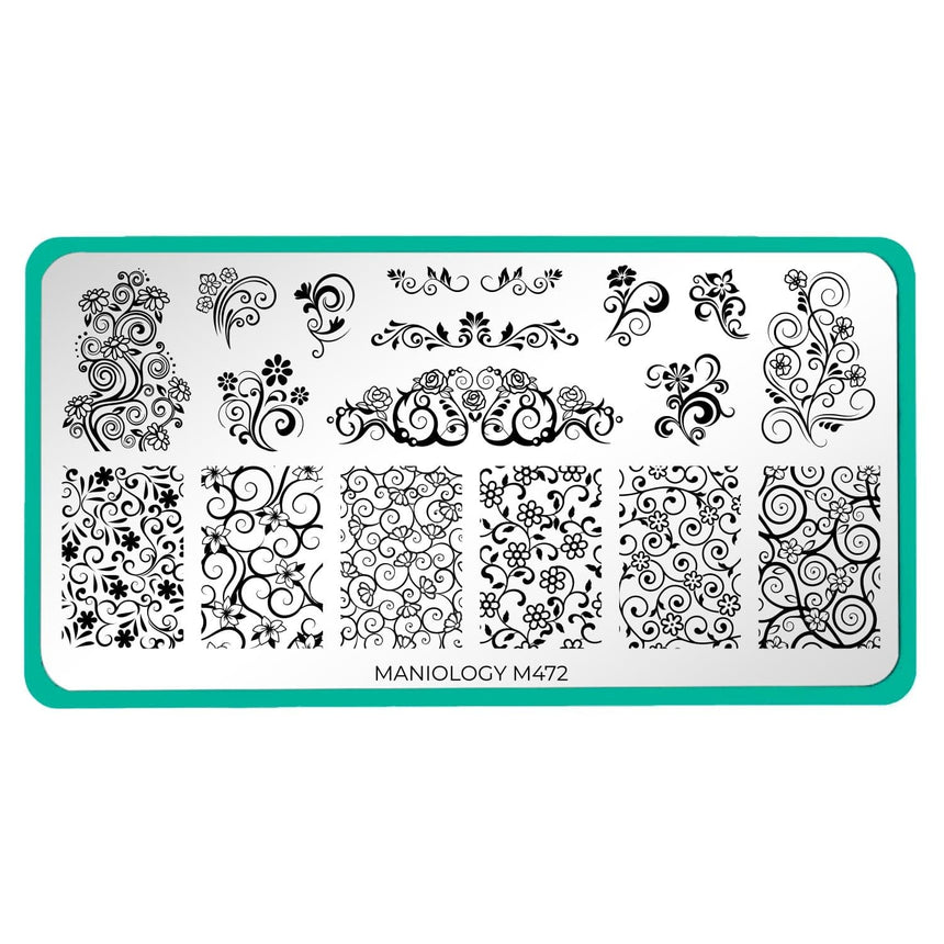Floral Swirls (M472) - Nail Stamping Plate
