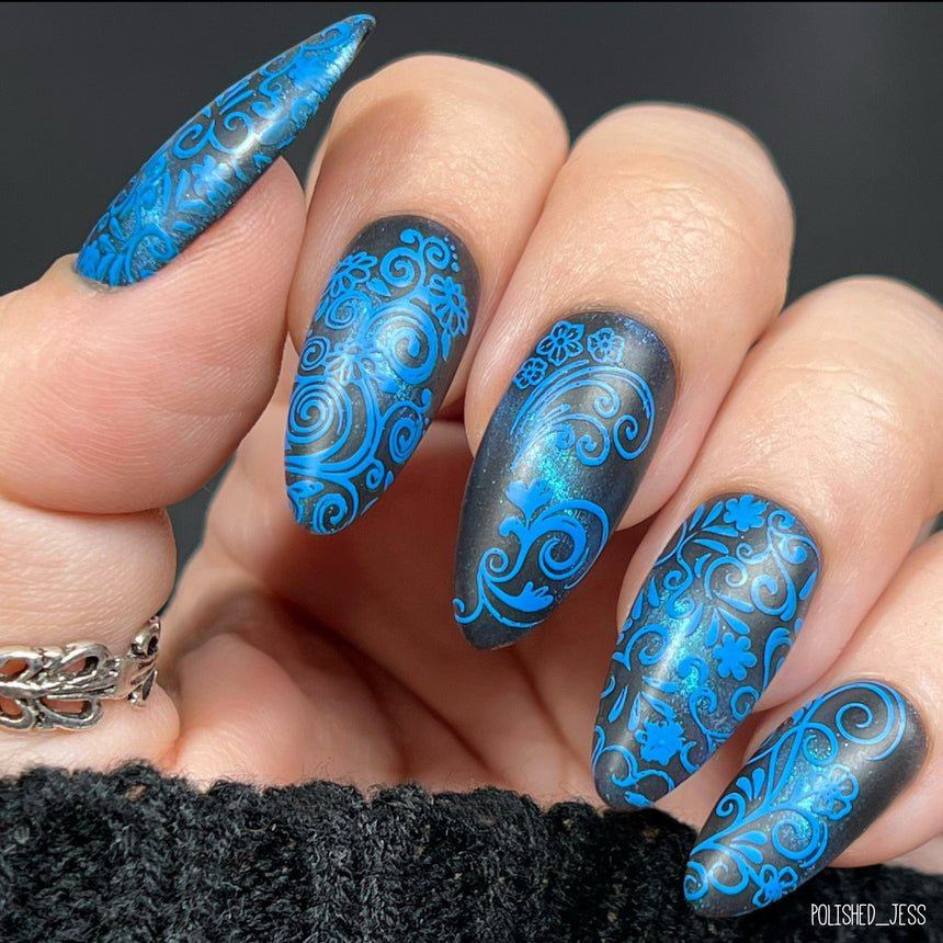 Floral Swirls (M472) - Nail Stamping Plate
