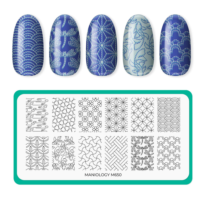 Sashiko Stitch (M650) - Nail Stamping Plate