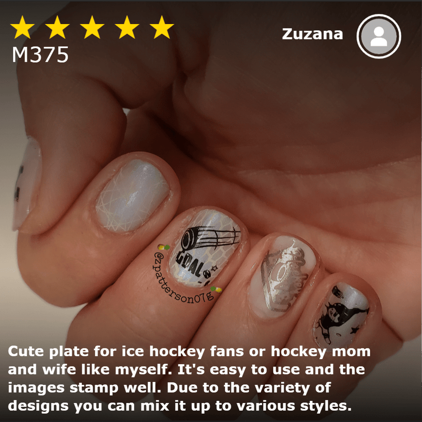 Game On: Puck It (M375) - Nail Stamping Plate