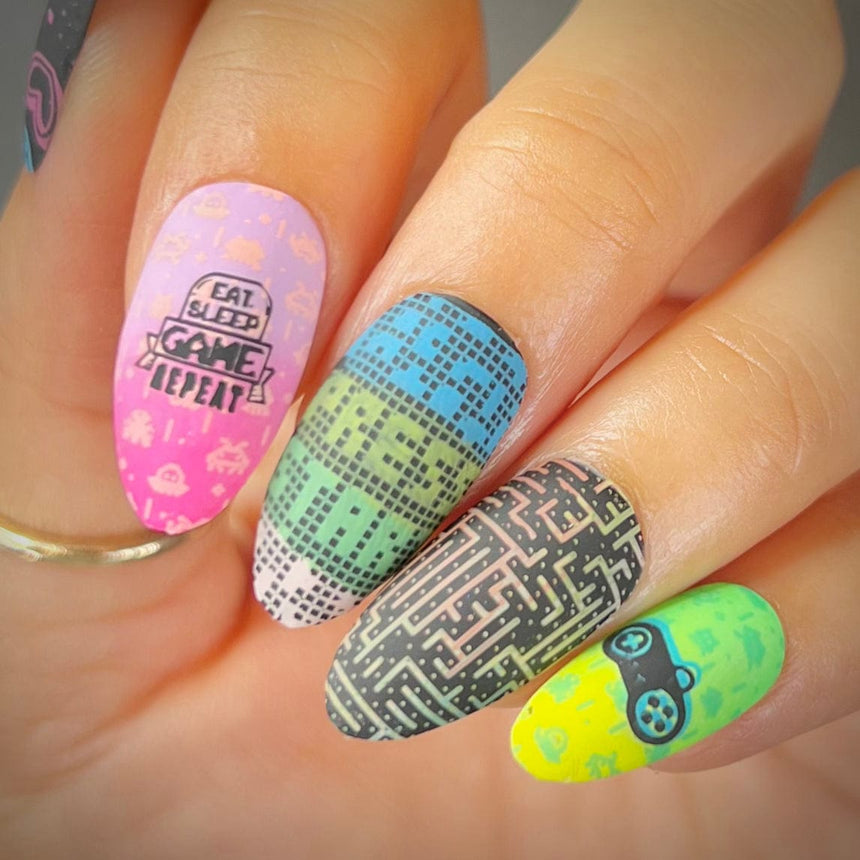 Game Over: Press Start (M430) - Nail Stamping Plate