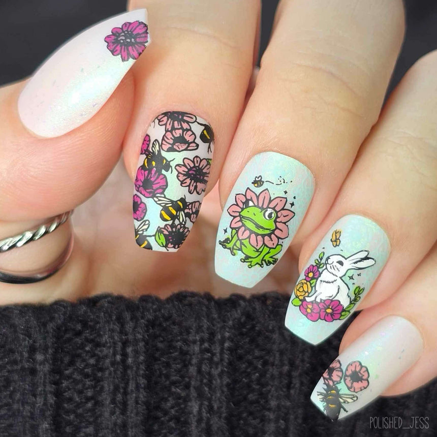 Garden Friends (M557) - Nail Stamping Plate