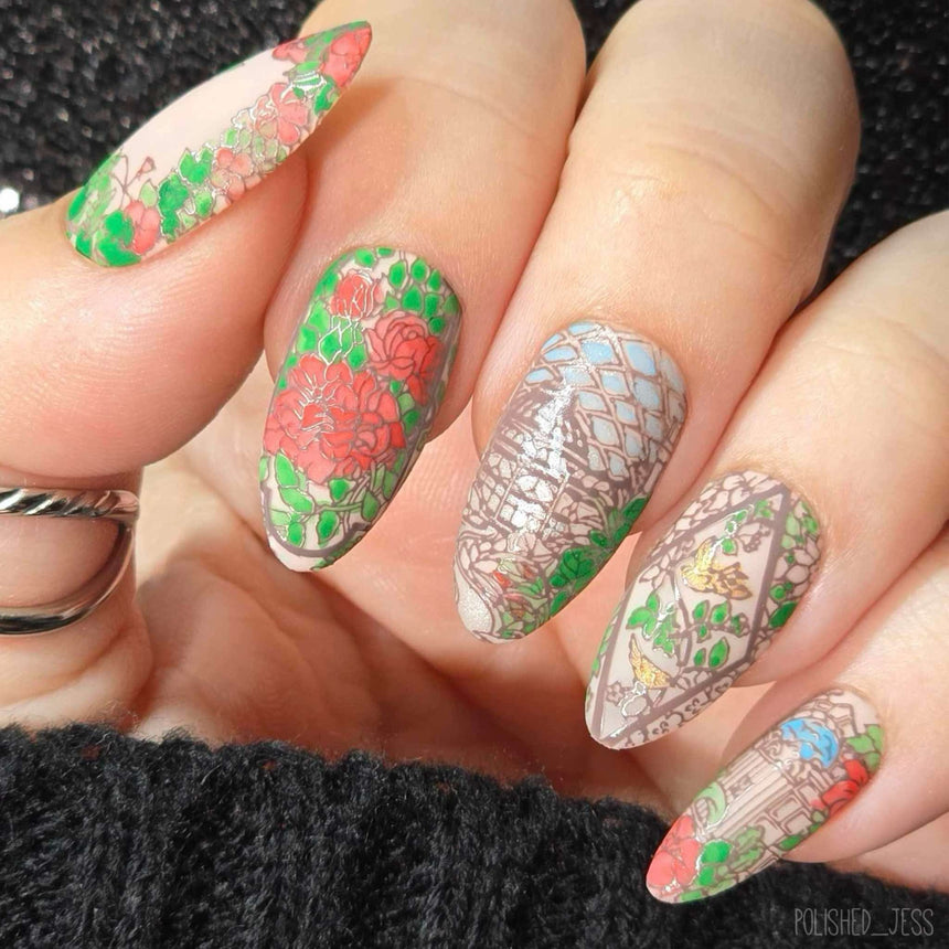 Garden Soiree (M558) - Nail Stamping Plate