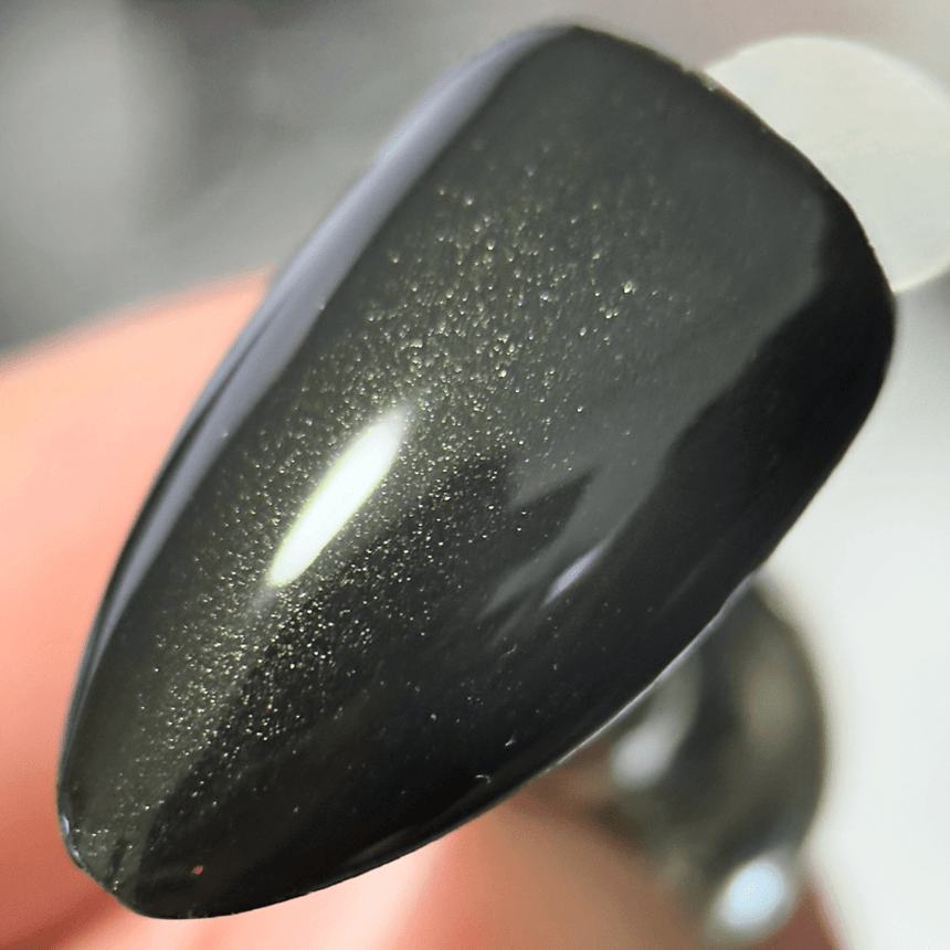 Ghostlight Gleam (B562) - Black with Iridescent Green Shimmer Stamping Polish