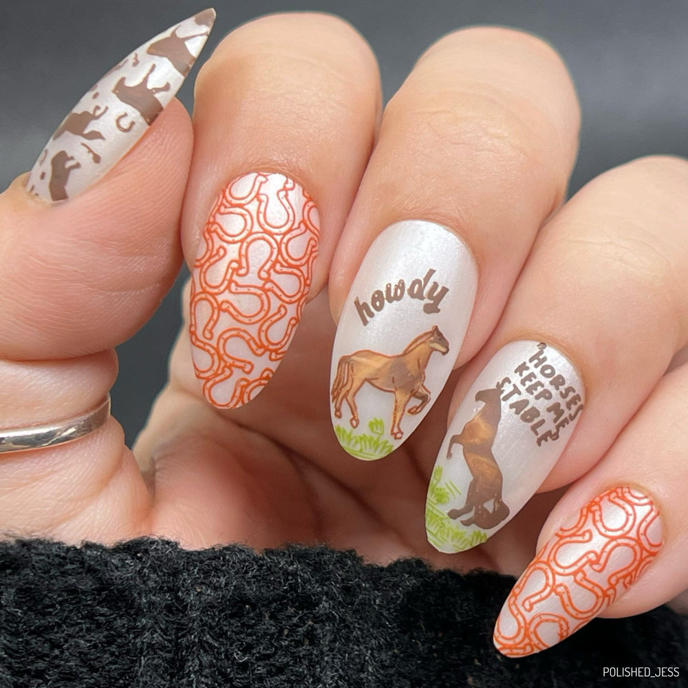 Giddy Up (M487) - Nail Stamping Plate