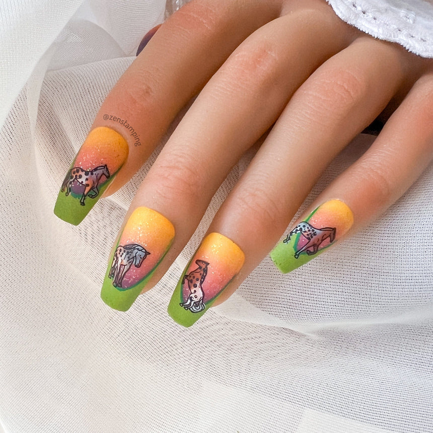 Giddy Up (M487) - Nail Stamping Plate