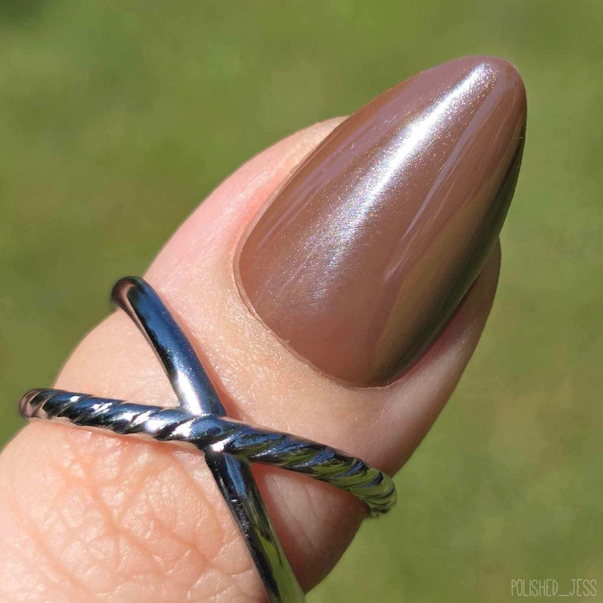 Glazed Cocoa Press On Nails - Short Almond