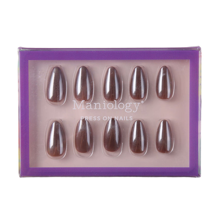 Glazed Cocoa Press On Nails - Short Almond