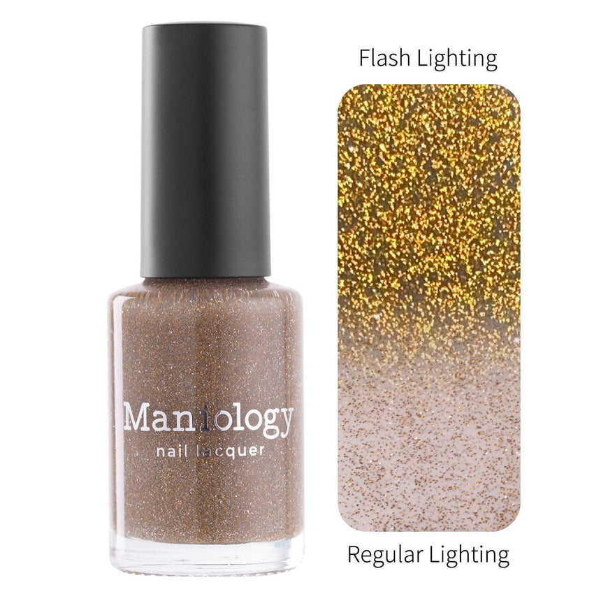 Glitter Bomb: Dazzle (P158) - Gold Reflective Glitter Nail Polish