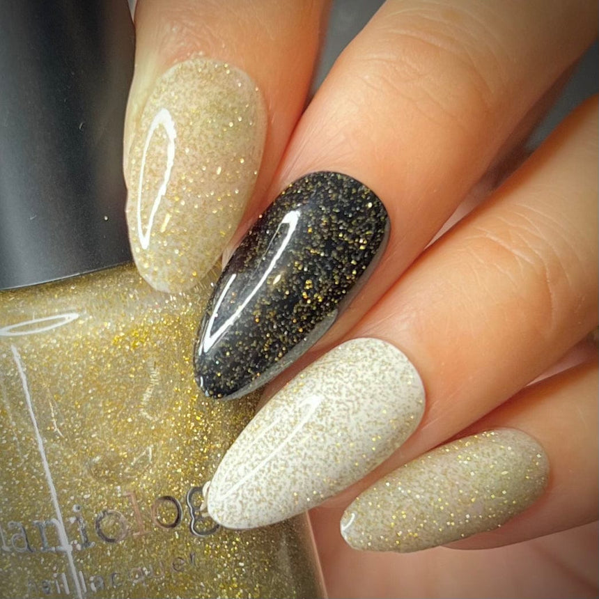 Glitter Bomb: Dazzle (P158) - Gold Reflective Glitter Nail Polish