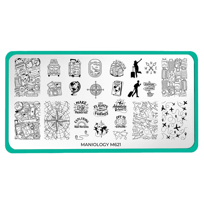Globe Trotter (M621) - Nail Stamping Plate