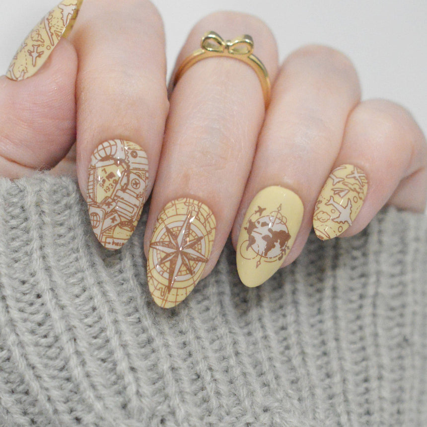 Globe Trotter (M621) - Nail Stamping Plate