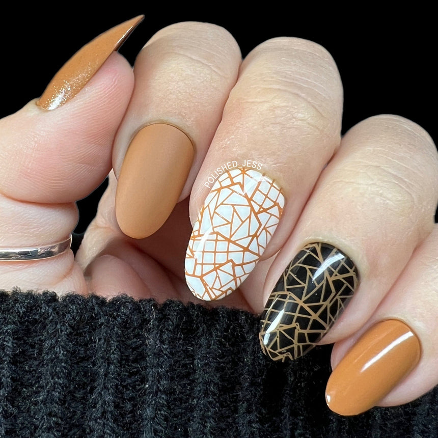 Grateful (B484) - Camel Brown Cream Stamping Polish