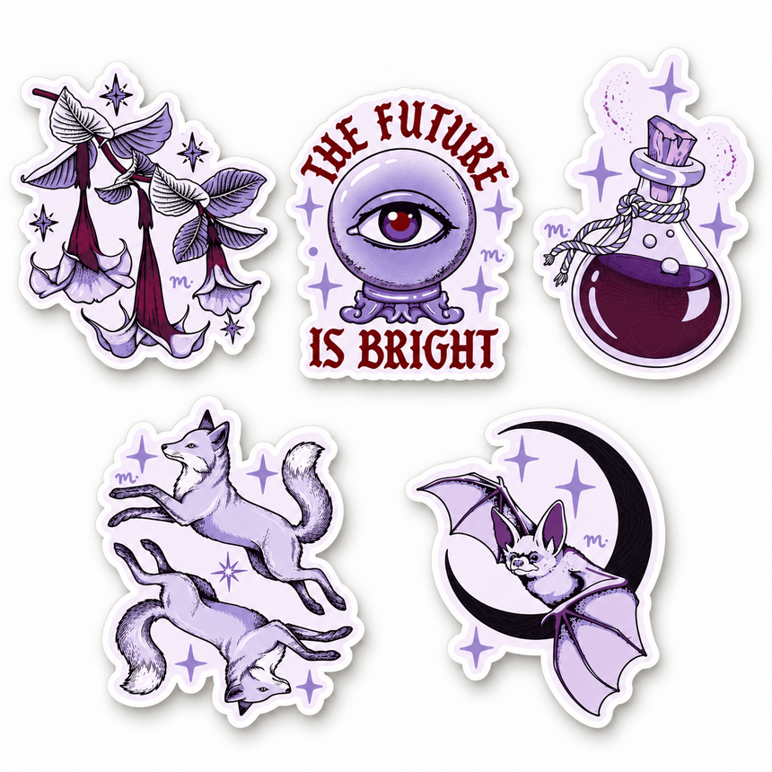 Halloween Spells- 5pc Vinyl Sticker Set