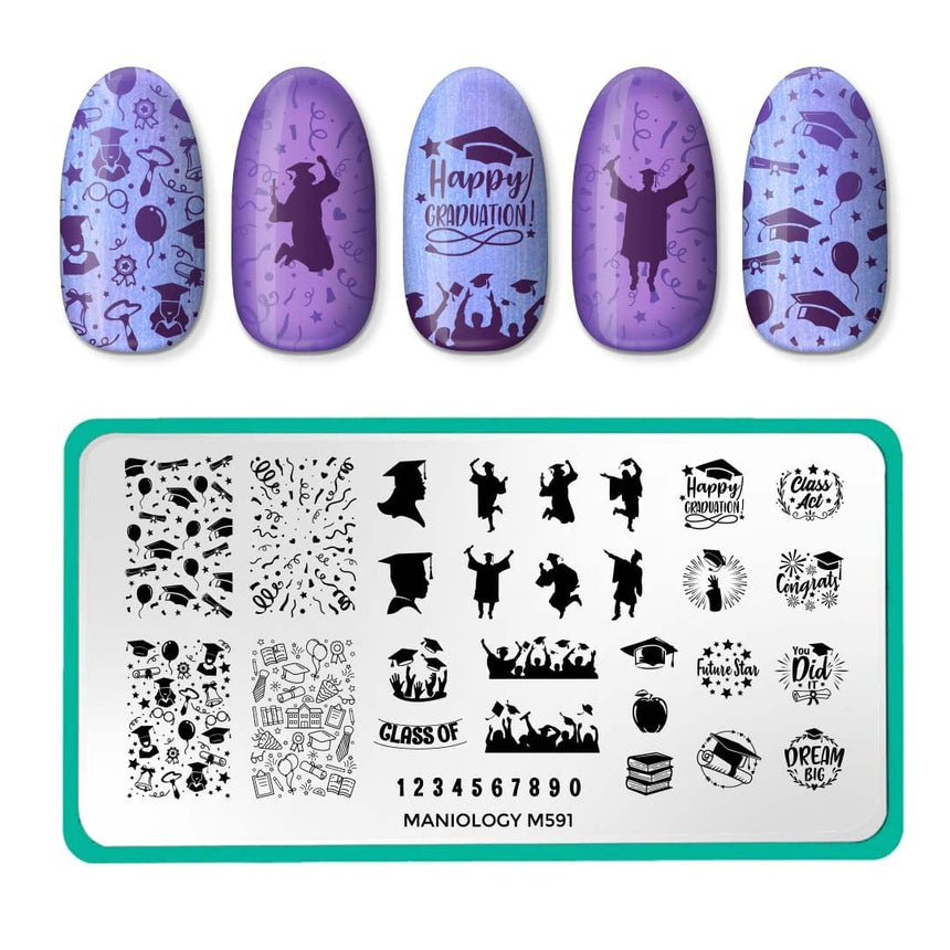 Happy Graduates (M591) - Nail Stamping Plate