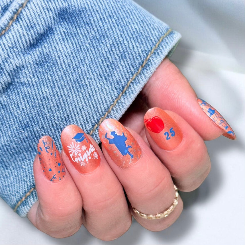 Happy Graduates (M591) - Nail Stamping Plate