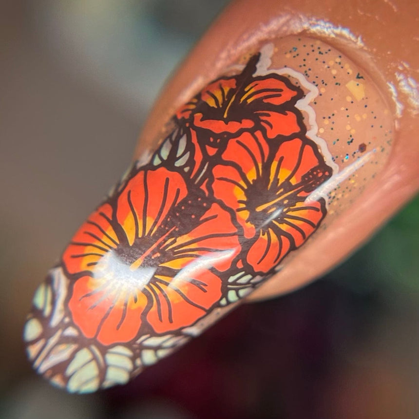 Hibiscus Haven (M611) - Nail Stamping Plate