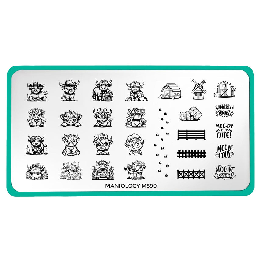 Highland Cows (M590) - Nail Stamping Plate