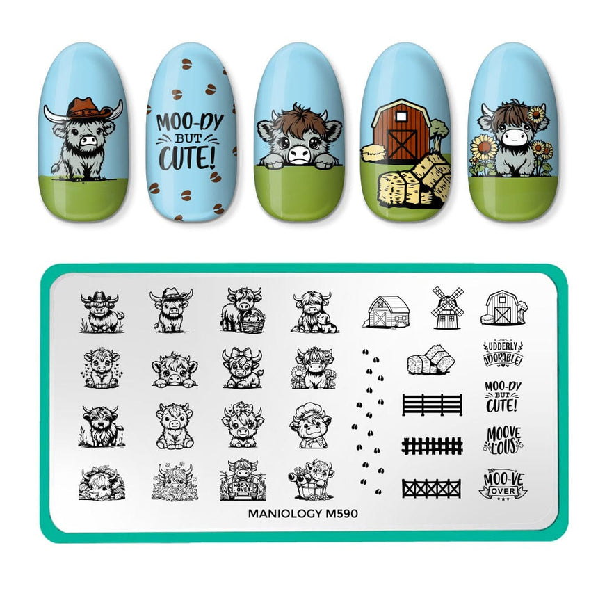 Highland Cows (M590) - Nail Stamping Plate