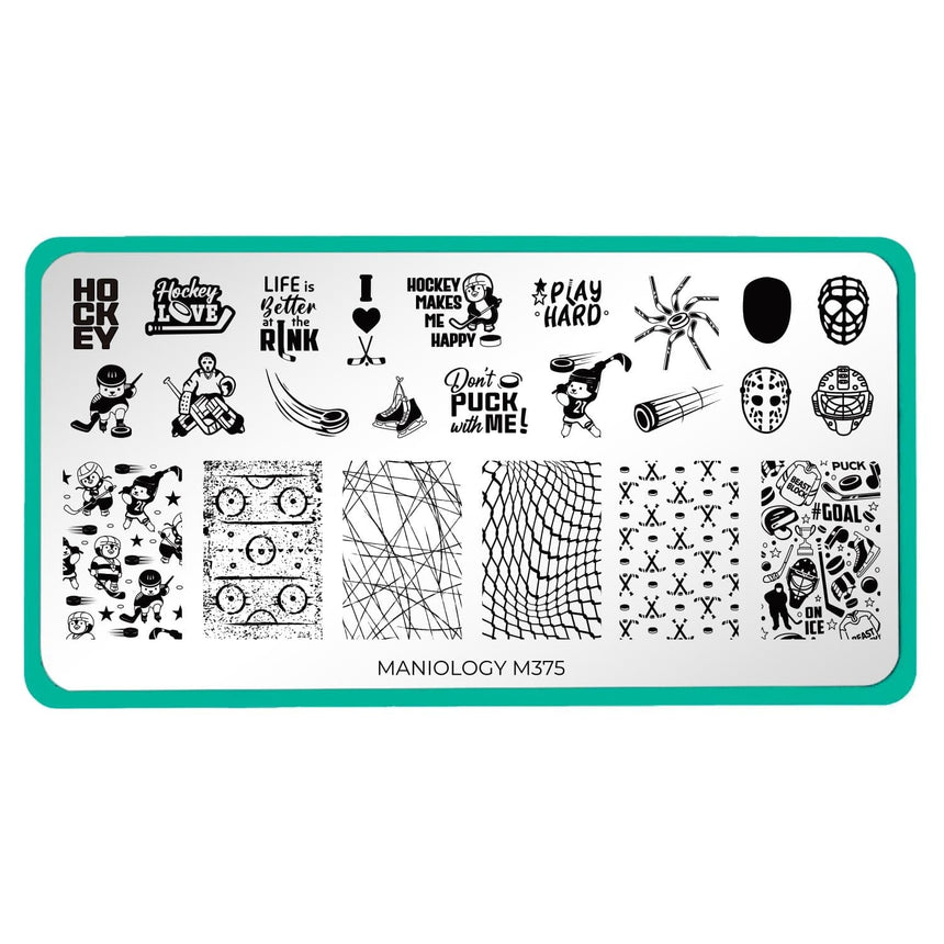 Game On: Puck It (M375) - Nail Stamping Plate
