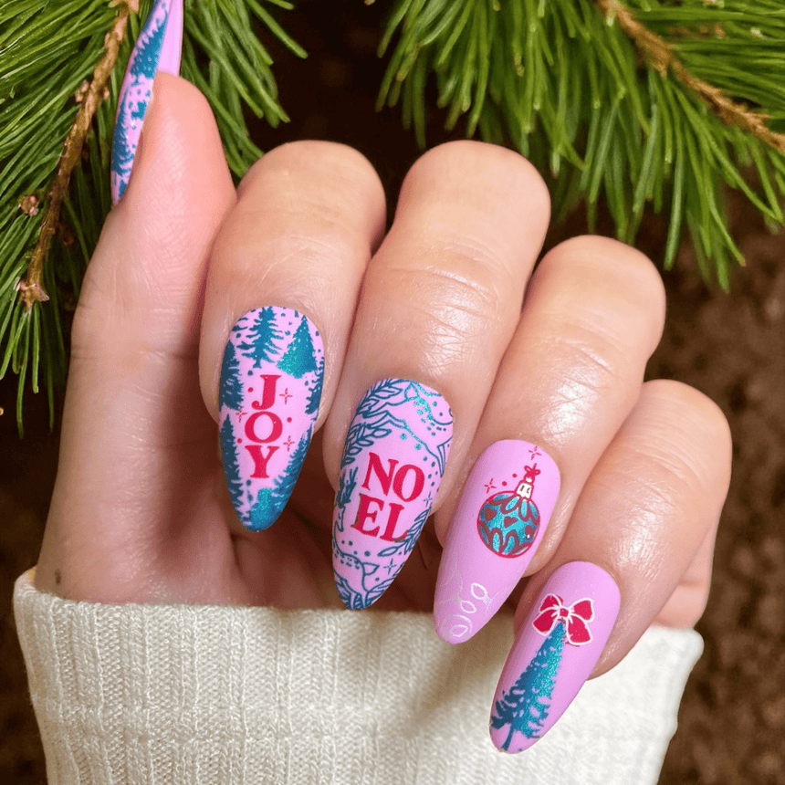 Holiday Greetings (M636) - Nail Stamping Plate