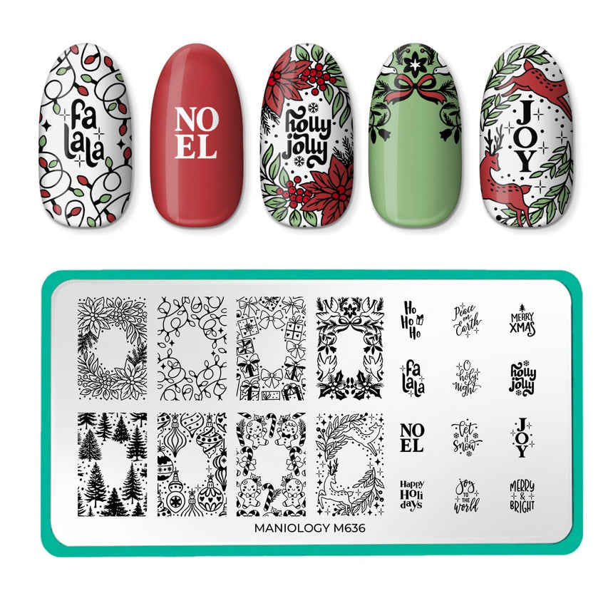 Holiday Greetings (M636) - Nail Stamping Plate