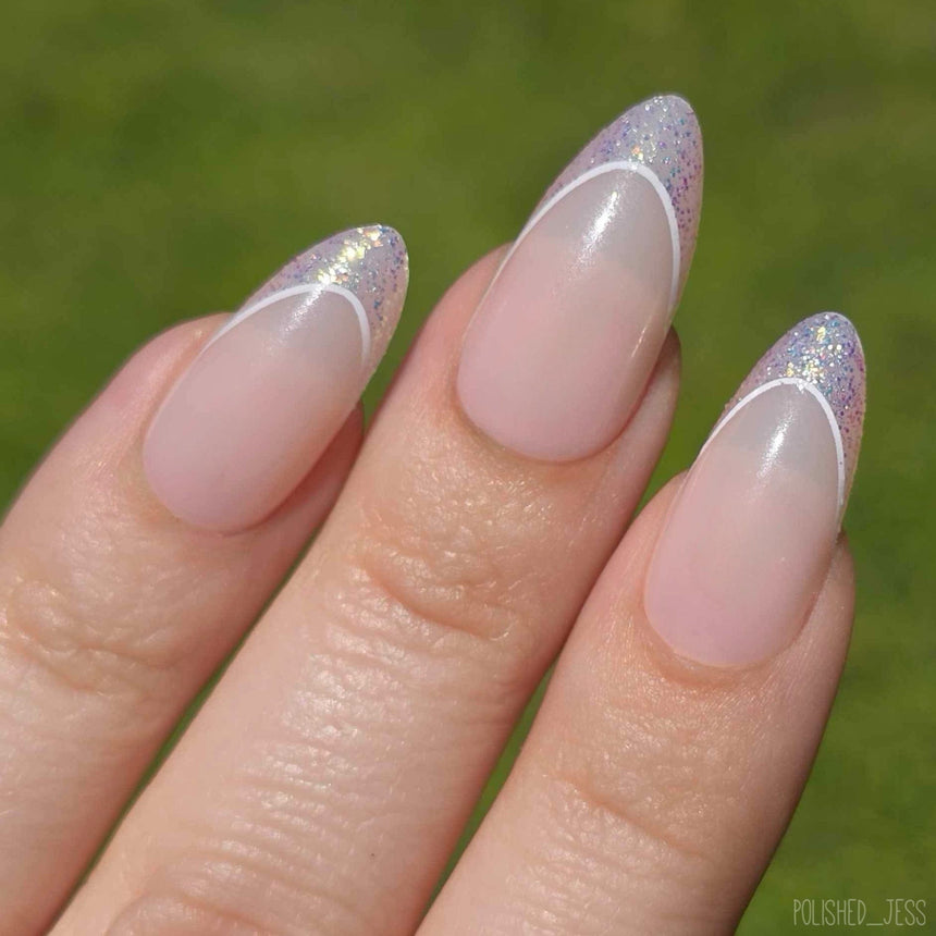 Iridescent French Press On Nails - Medium Almond