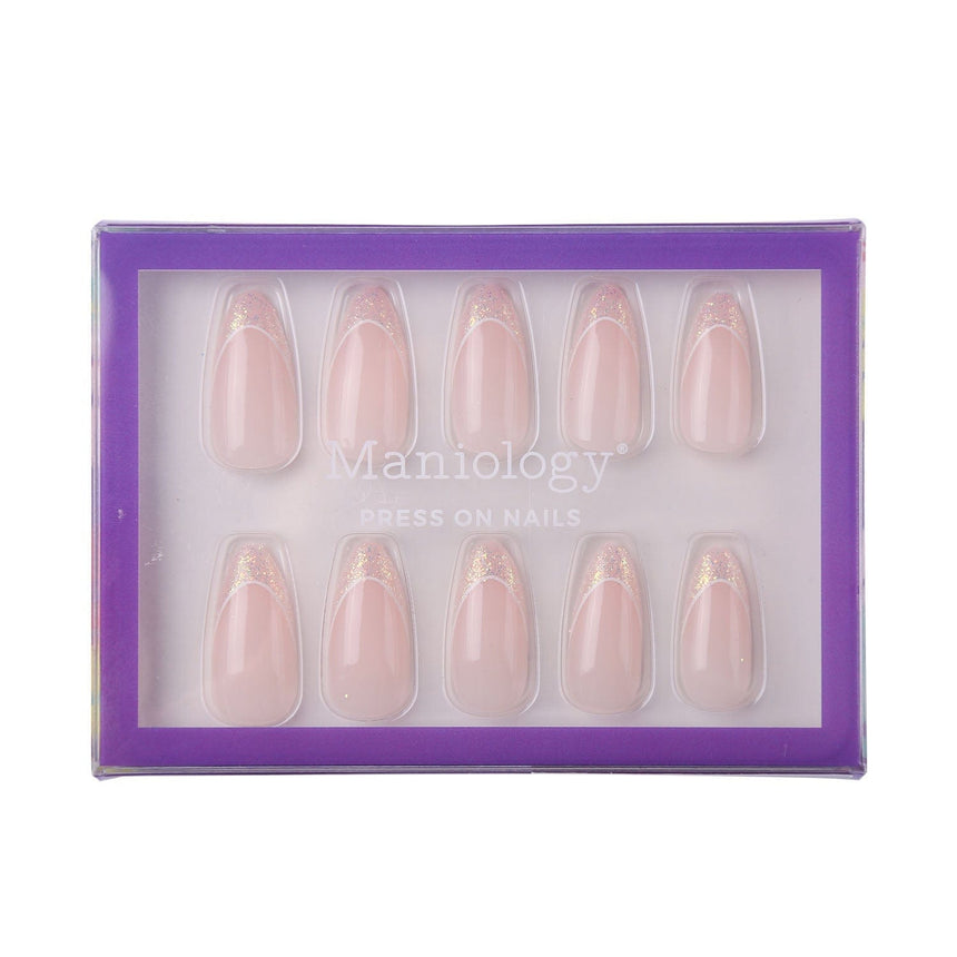 Iridescent French Press On Nails - Medium Almond