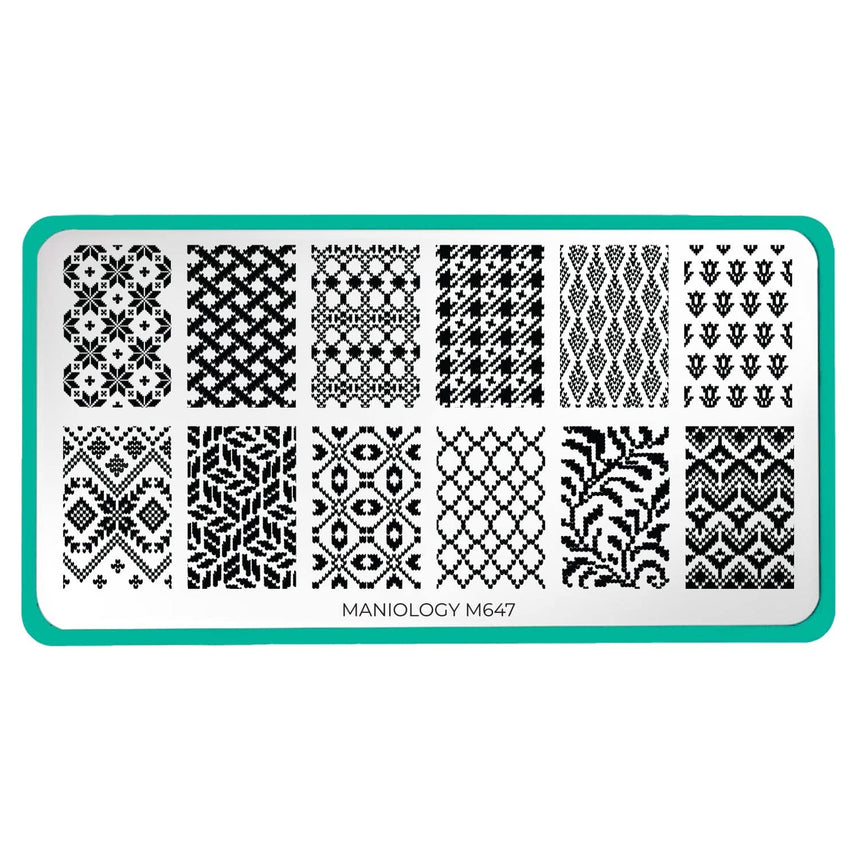 Jacquard Knits (M647) - Nail Stamping Plate