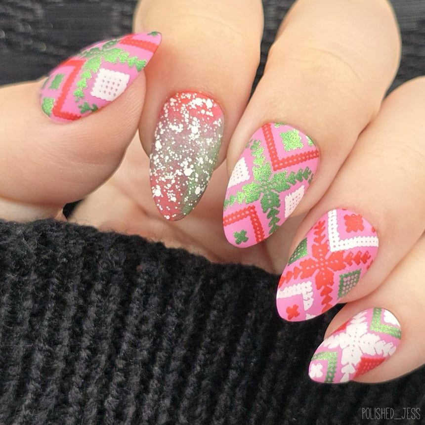 Jacquard Knits (M647) - Nail Stamping Plate