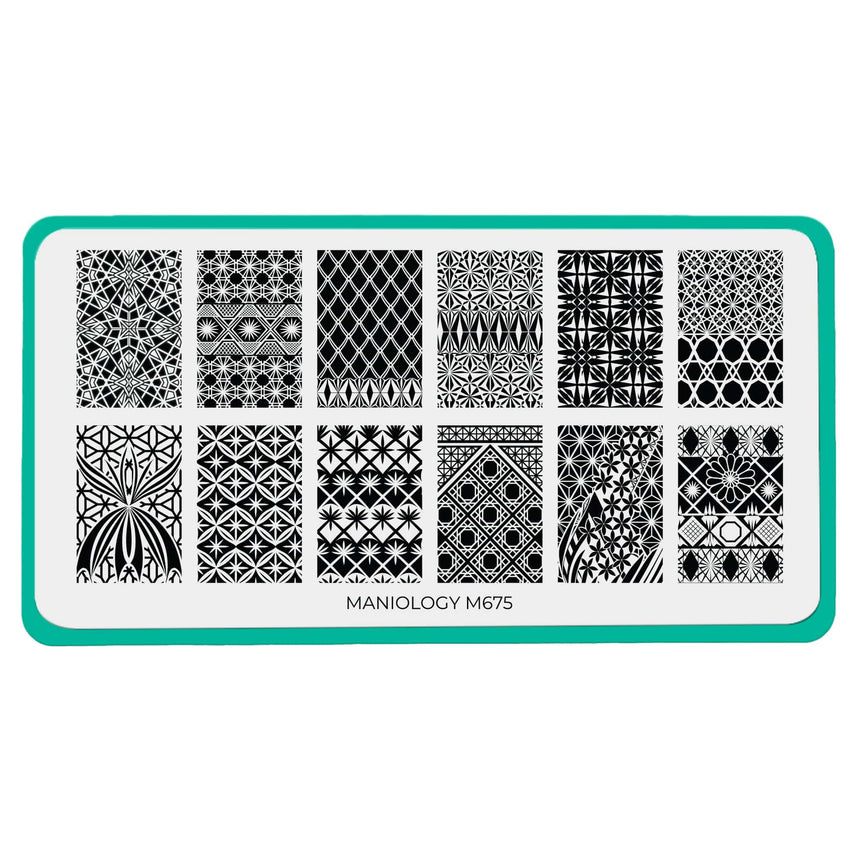Jeweled Glass (M675) - Nail Stamping Plate